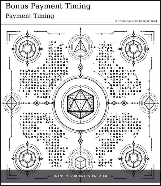 Bonus Payment Timing Quantum radionics card preview - Work, Money & Prosperity - Quantum