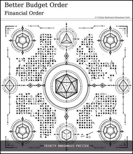 Better Budget Order Quantum radionics card preview - Work, Money & Prosperity - Quantum