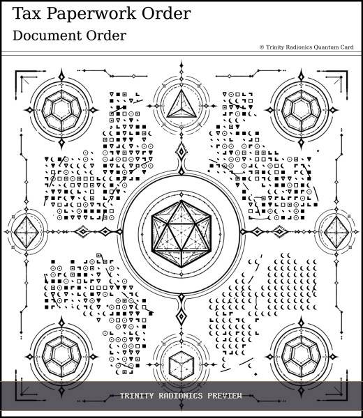 Tax Paperwork Order Quantum radionics card preview - Legal, Documents & Administration - Quantum