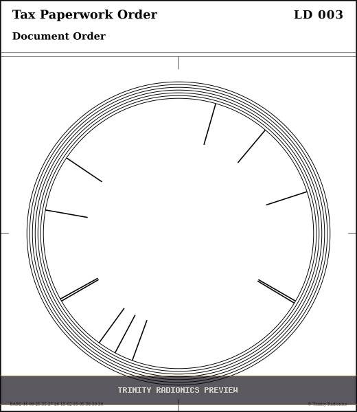 Tax Paperwork Order Radial radionics card preview