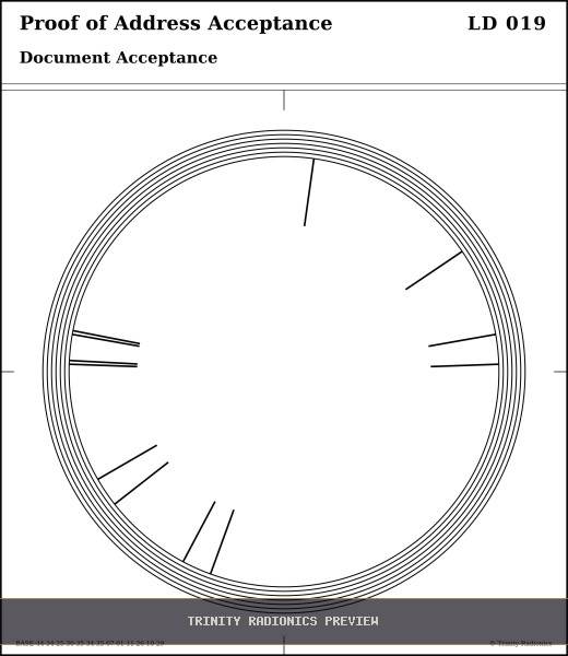 Proof of Address Acceptance Radial radionics card preview
