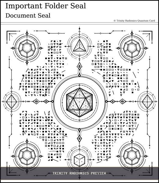 Important Folder Seal Quantum radionics card preview - Objects, Devices & Data - Quantum