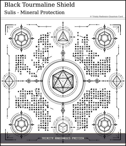 Black Tourmaline Shield Quantum radionics card preview - Crystals, Metals & Minerals - Quantum