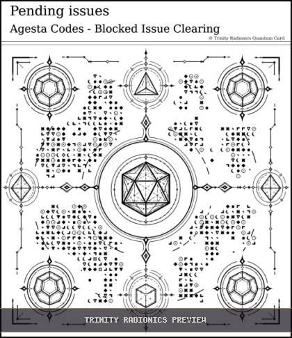 Pending issues Quantum radionics card preview