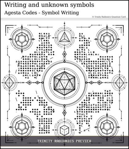 Writing and unknown symbols Quantum radionics card preview