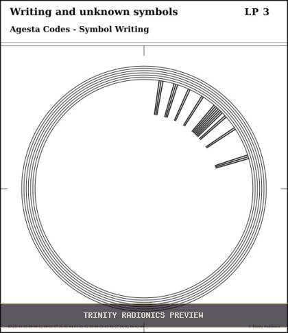 Writing and unknown symbols Radial radionics card preview
